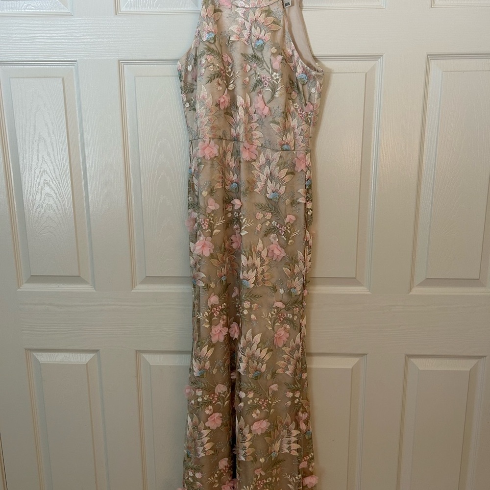 Eliza J Floral Mother of the Bride Dress - Pink and champagne